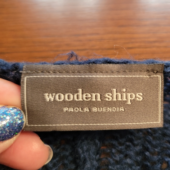Wooden Ships Mohair Wool Striped Poncho Sweater S M L - Picture 3 of 7